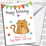 To From Pet Cat Bengal Personalized Birthday Card