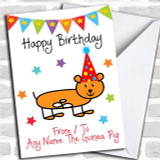 To From Pet Guinea Pig Personalized Birthday Card