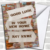 Brick & Signpost New Home Personalized Card