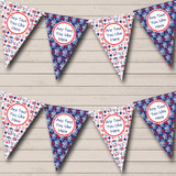 Red And Blue London Personalized Birthday Party Bunting Flag Banner