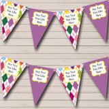 Purple Pink Colourful Diamonds Personalized Birthday Party Bunting Flag Banner