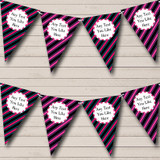 Pink Purple Black Aqua Stripes Personalized Birthday Party Bunting Flag Banner
