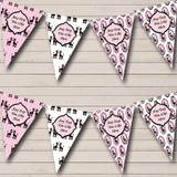 Paris Poodle Black Pink French Personalized Birthday Party Bunting Flag Banner