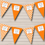 Orange And White Stripes Personalized Birthday Party Bunting Flag Banner