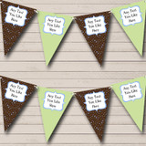 Brown Green Shabby Chic Personalized Birthday Party Bunting Flag Banner