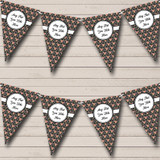 Black And Pink Shabby Chic Floral Personalized Birthday Party Bunting Flag Banner