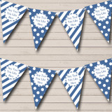 Big Spots And Stripes Blue Personalized Birthday Party Bunting Flag Banner