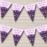 Purple Lilac Floral Personalized Carnival Fete Street Party Bunting Flag Banner