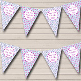 Purple And Aqua Spots Dots Personalized Carnival Fete Street Party Bunting Flag Banner