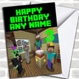 Minecraft Party  Personalized Children's Birthday Card