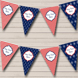 Blue Red Nautical Sailing Sea Personalized Carnival Fete Street Party Bunting Flag Banner