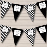 Black And White Stripes Personalized Carnival Fete Street Party Bunting Flag Banner