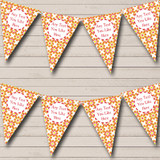 Orange Coral Flowers Bright Personalized Engagement Party Bunting Flag Banner