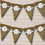 Black And Gold Pattern Personalized Engagement Party Bunting Flag Banner