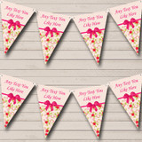 Pink Peach Floral Vintage Shabby Chic Personalized Hen Do Night Party Bunting Flag Banner