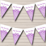 Lilac Purple And White Bow Personalized Christmas Bunting Flag Banner