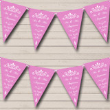 Vintage Regal Dusky Pink Personalized Wedding Venue or Reception Bunting Flag Banner