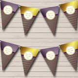 Elegant Plum Purple & Gold Personalized Wedding Venue or Reception Bunting Flag Banner