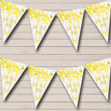 Shabby Chic Vintage Wood Yellow Personalized Birthday Party Bunting Flag Banner