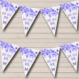 Shabby Chic Vintage Wood Powder Blue Personalized Birthday Party Bunting Flag Banner