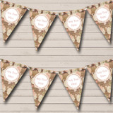 Shabby Chic Vintage Wood & Roses Personalized Engagement Party Bunting Flag Banner