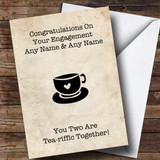 Personalized Funny Tea Engagement Card