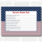 Nautical Baby Shower Games Nursery Rhyme Quiz Cards