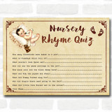 Vintage Baby Shower Games Nursery Rhyme Quiz Cards