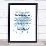 Develop From Negatives Inspirational Quote Print Blue Watercolour Poster
