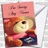 I Love You Teddy Personalized Sorry Card