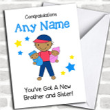 Asian Congratulations Twin Brother Sister Boy Girl Personalized Sibling Card