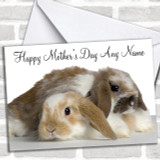Cute Rabbits Personalized Mother's Day Card