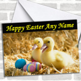 Ducklings And Easter Eggs Personalized Easter Card