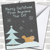 From Or To The Ginger Cat Personalized Christmas Card