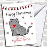 Grey Tabby From Or To The Cat Pet Personalized Christmas Card