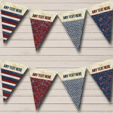 American Flag Stars 4th July Personalized Birthday Party Bunting Flag Banner