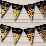 Animal Print Leopard Cheetah Personalized Birthday Party Bunting Flag Banner