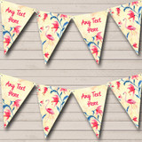 Flamingo Tropical Yellow Pink Personalized Birthday Party Bunting Flag Banner