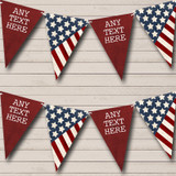 USA American Flag Stars Stripes 4th July Personalized Birthday Party Bunting Flag Banner