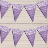 Burlap & Lace Purple Engagement Bunting Garland Party Banner