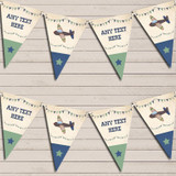 Green & Blue Vintage Plane Children's Birthday Bunting Garland Party Banner