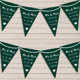 Heart Mr & Mrs Hunter Green Wedding Day Married Bunting Party Banner