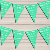 Mr & Mrs Hearts Mint Green Wedding Anniversary Bunting Garland Party Banner