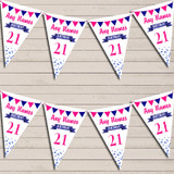 Any Age Birthday 18Th 21st 30th 40th 50th 60th Navy Blue & Hot Pink Bunting
