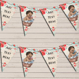 Vintage Shabby Chic Floral Brown Dark Skinned Girl Boy Twins Baby Shower Bunting