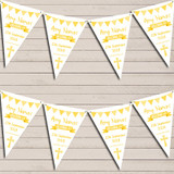 Yellow White Banner Christening Day Personalized Christening Bunting
