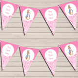 Baby Pink Peter Rabbit Marble Personalized Christening Bunting