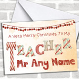 Merry Xmas To My Teacher Personalized Christmas Card