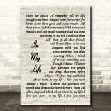 The Beatles In My Life Quote Song Lyric Print