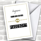 Black & White Bow Tie Will You Be My Page Boy Personalized Wedding Greetings Card